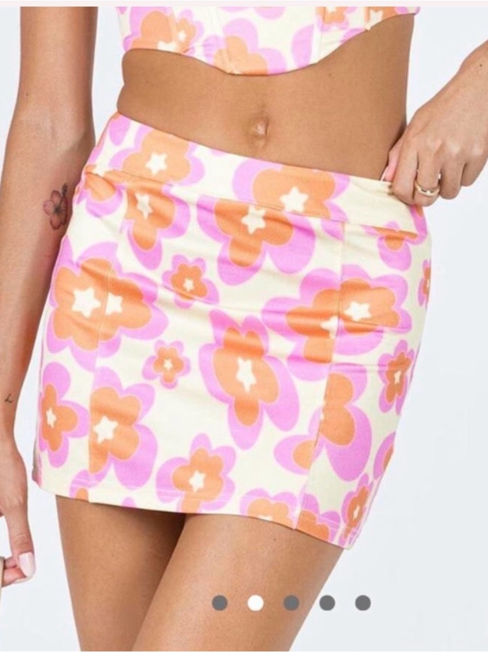 Princess Polly llina Floral Mini Skirt in Pink & Orange